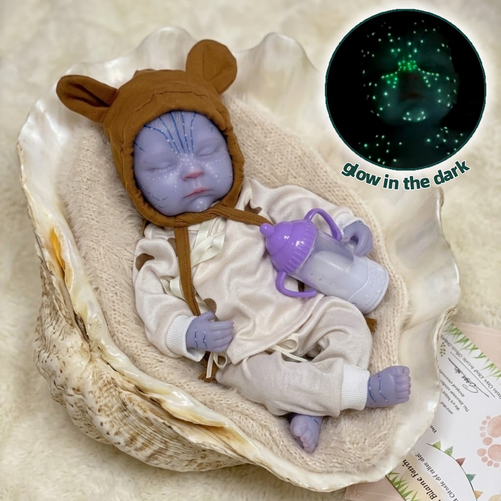 Reborn Baby Doll Silicone Realistic - 13 inch (33 cm) 'Glow in