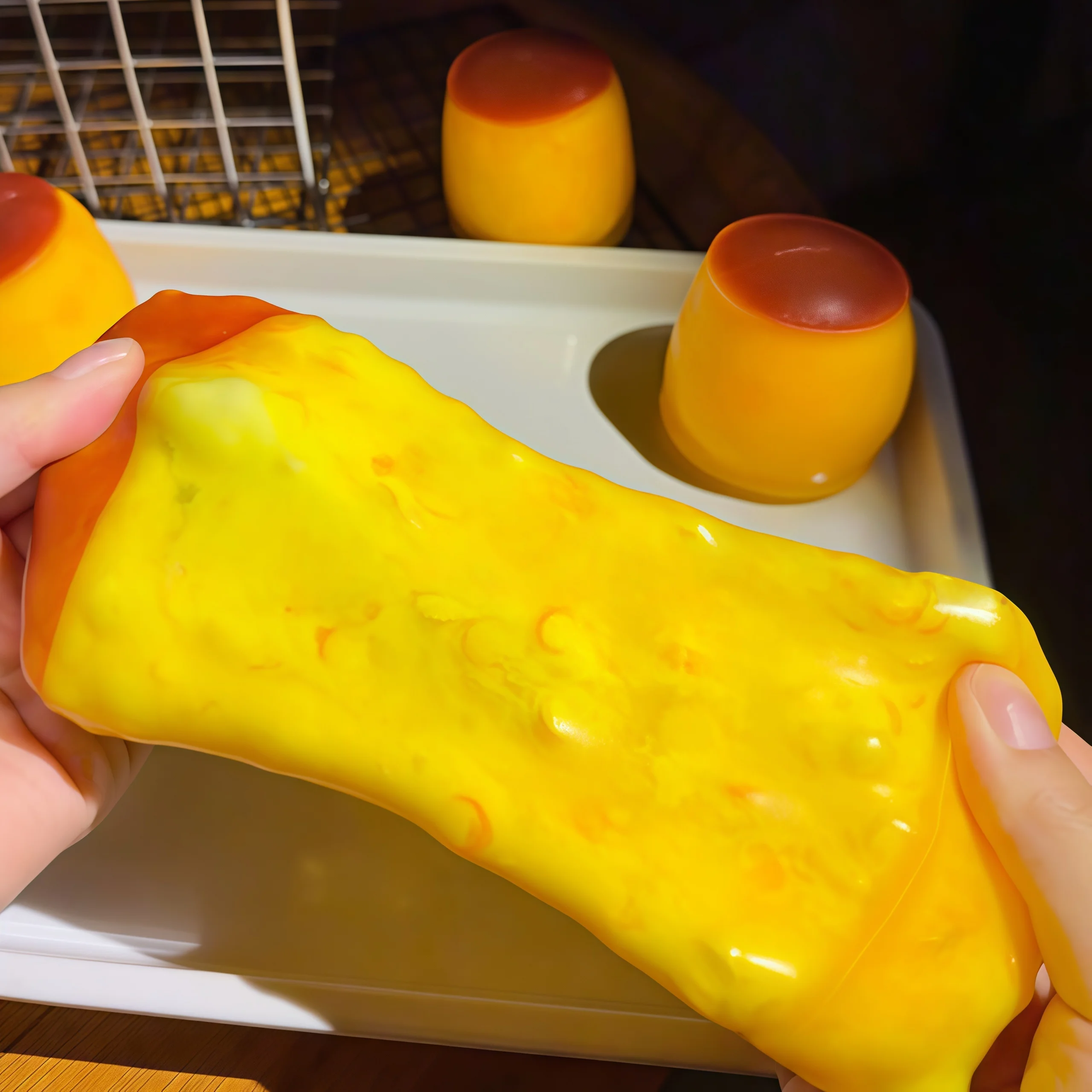 Caramel Pudding Blok Knijpbal, - Building Blocks recensie en prijs