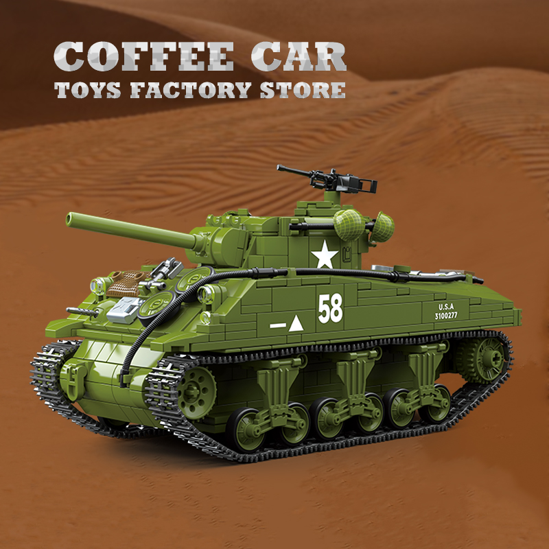 M4A3 Medium Tank Bouwstenen T3 - Lego Compatible Military Tank recensie en prijs